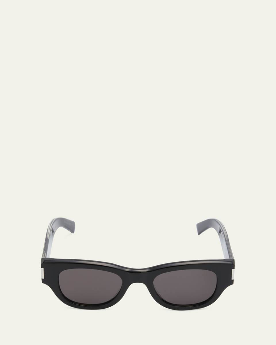 Engraved Logo Acetate Cat-Eye Sunglasses